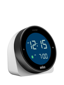 Braun BC24 Rotating Bezel Digital Alarm Clock, White - view 2, White