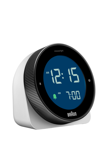 Braun BC24 Rotating Bezel Digital Alarm Clock, White - view 2, White