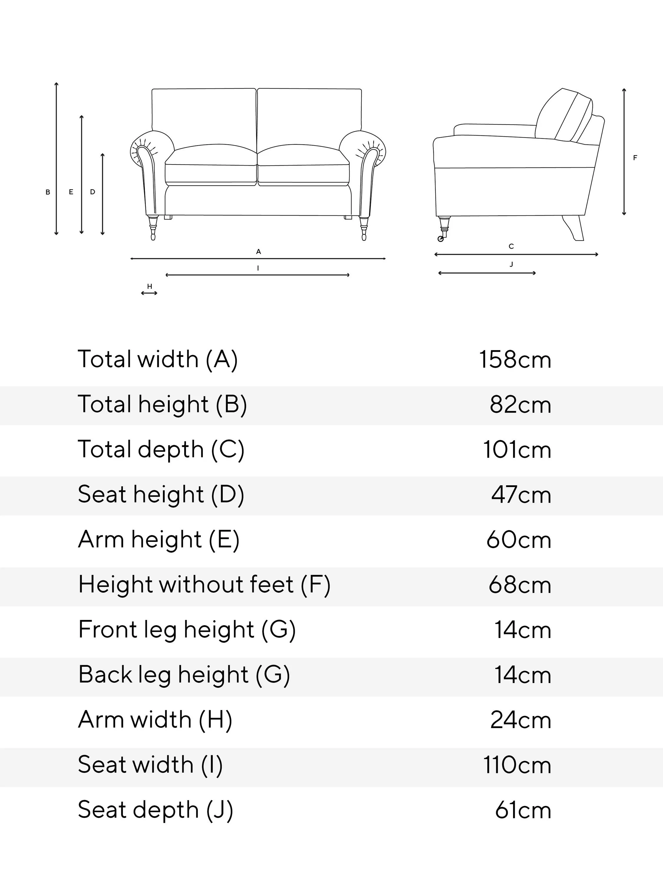 Cotswold Company Osbourne Small 2 Seater Linen Sofa, Indigo