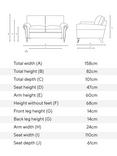 Cotswold Company Osbourne Broadway Stripe Small 2 Seater Sofa, Natural