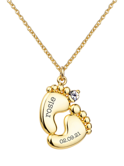 Treat Republic Personalised Baby Feet Necklace, Multi