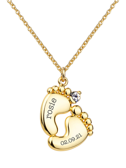 Treat Republic Personalised Baby Feet Necklace, Multi