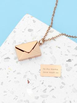 Treat Republic Personalised Message Envelope Necklace - view 2, Multi