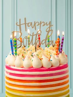 TT Luxe Gold Cake Topper - view 2, Gold