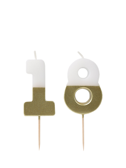 Talking Tables Age 18 Birthday Candles, Gold Ombre, Gold