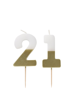 Talking Tables Age 21 Birthday Candles, Gold Ombre, Gold
