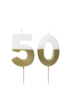 Talking Tables Age 50 Birthday Candles, Gold Ombre, Gold