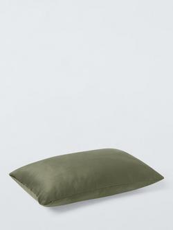 John Lewis Rectangular Velvet Cushion - view 2, Khaki