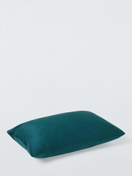 John Lewis Rectangular Velvet Cushion - view 2, Petrol