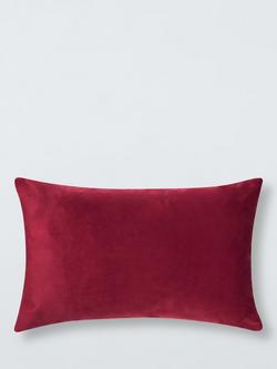 John Lewis Rectangular Velvet Cushion, Red