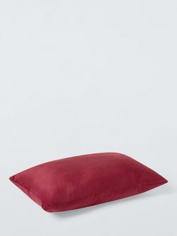 John Lewis Rectangular Velvet Cushion - view 2, Red
