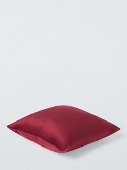 John Lewis Square Velvet Cushion - view 2, Red