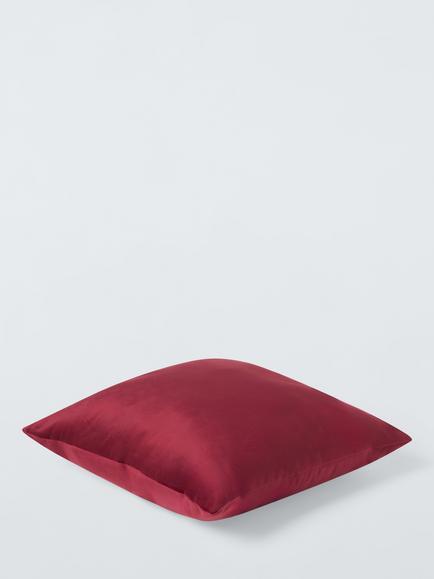 John Lewis Square Velvet Cushion - view 2, Red