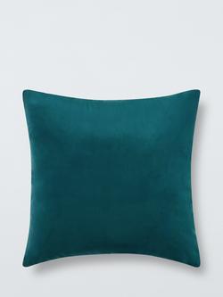 John Lewis Square Velvet Cushion, Petrol