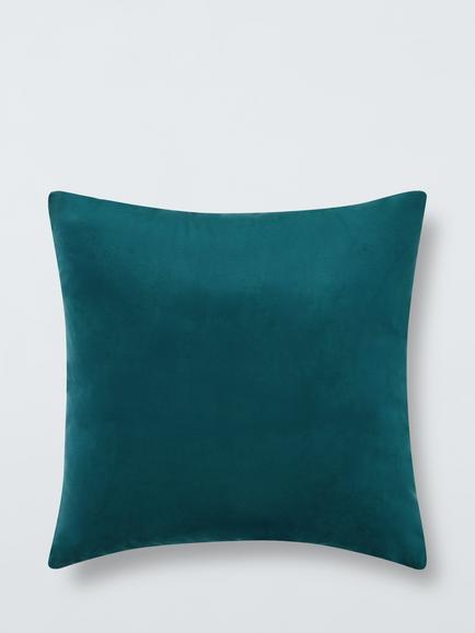 John Lewis Square Velvet Cushion, Petrol