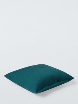 John Lewis Square Velvet Cushion - view 2, Petrol