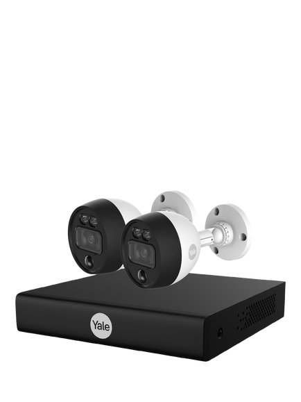 Yale 2 Smart Motion Camera CCTV Kit with 4 Channel XVR, White, White
