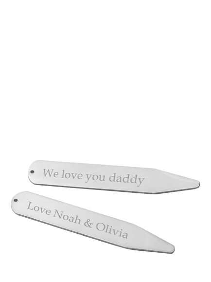 Treat Republic Personalised Silver Plated Collar Stiffner, Multi