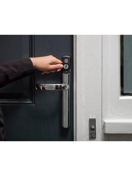 Yale Conexis L2 Smart Lock, Chrome - view 2, White / Yellow Siren