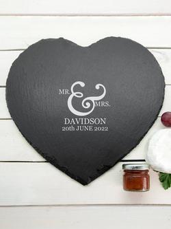 Treat Republic Personalised Couples Heart Cheese Board - view 2, Multi