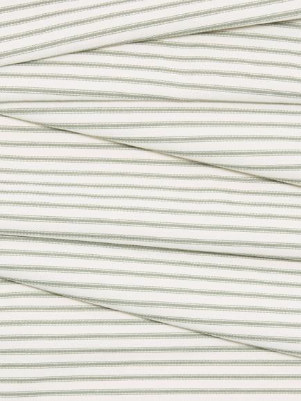 John Lewis Ticking Stripe Furnishing Fabric - view 2, Sage Green
