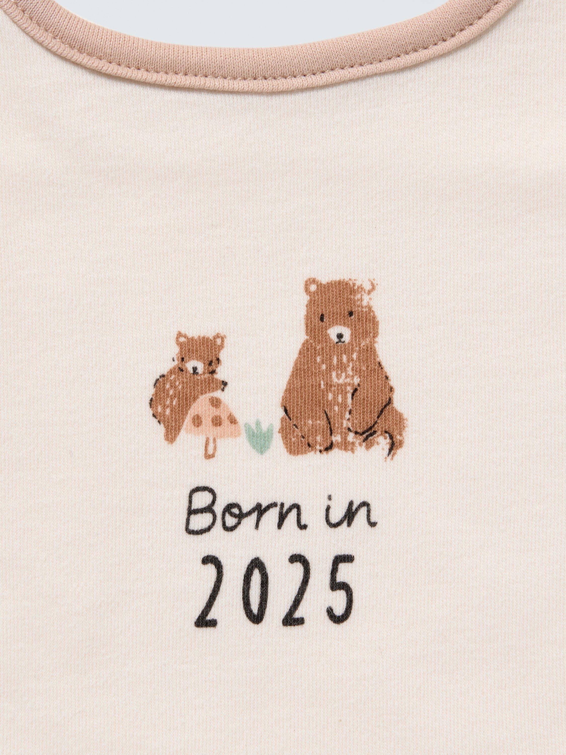 Product image 3 of 4, which shows John Lewis Baby Born in 2025 Sleepsuit, Bib, Blanket and Bear Comforter Gift Set, Multi