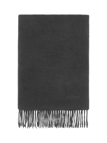 Mulberry Fringed Cashmere Scarf, Black
