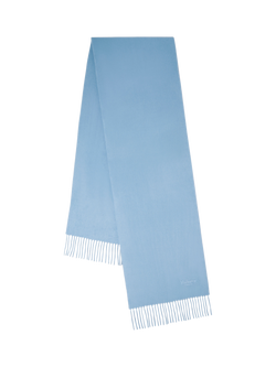 Mulberry Fringed Cashmere Scarf, Poplin Blue