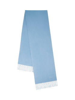 Mulberry Fringed Cashmere Scarf - view 2, Poplin Blue