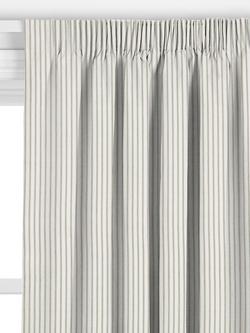John Lewis Ticking Stripe Made to Measure Curtains or Roman Blind, Sage Green - view 2, Sage Green