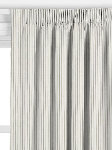 John Lewis Ticking Stripe Made to Measure Curtains or Roman Blind, Sage Green - view 2, Sage Green