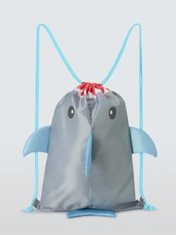 John Lewis Kids' Shark Swim Bag, Multi, Grey