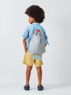 John Lewis Kids' Shark Swim Bag, Multi - view 2, Grey