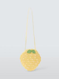 John Lewis Kids' Lemon Paper Straw Bag, Yellow, Yellow