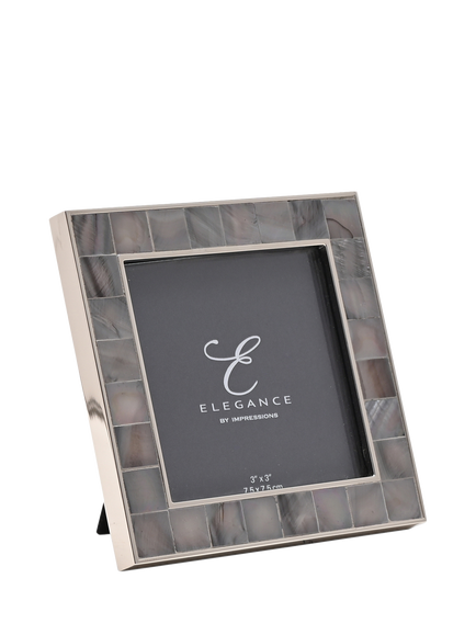 Impressions Elegance Mother of Pearl Photo Frame, Grey - view 2, Grey