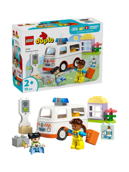 LEGO DUPLO Ambulance & Driver, Toddler Learning Toys 10447, Multi