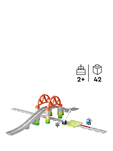 LEGO DUPLO Train Bridge and Tracks Expansion Set Toy 10426 - view 2, Multi
