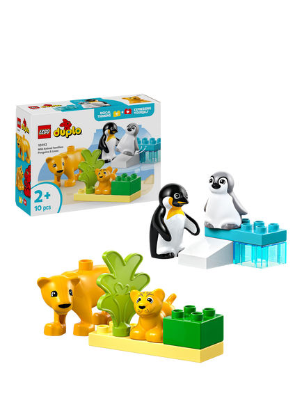LEGO DUPLO Wild Animal Families: Penguins & Lions Set 10442, Multi