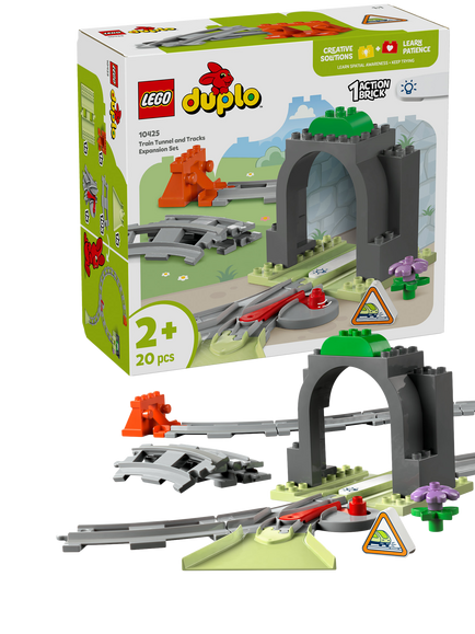 LEGO DUPLO Train Tunnel and Tracks Expansion Set Toy 10425, Multi