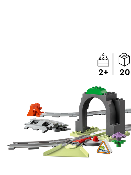 LEGO DUPLO Train Tunnel and Tracks Expansion Set Toy 10425 - view 2, Multi