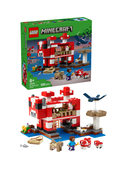 LEGO Minecraft The Mooshroom House Building Toy Set 21270, Multi