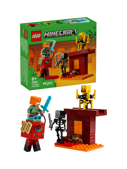 LEGO Minecraft The Nether Lava Battle Building Toy 21266, Multi
