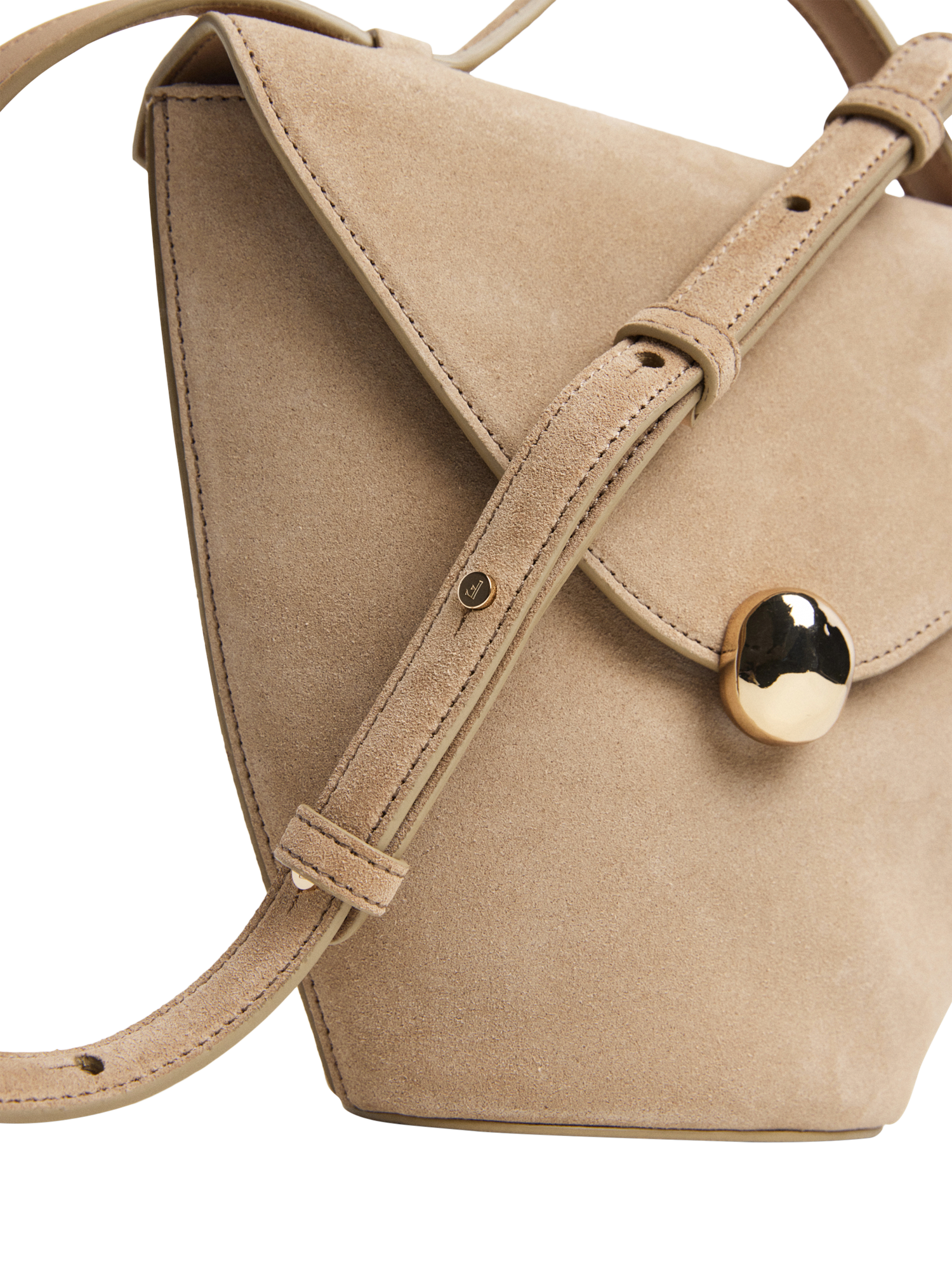 Product image 4 of 7, which shows Flattered Evelina Suede Crossbody Bag, Sand