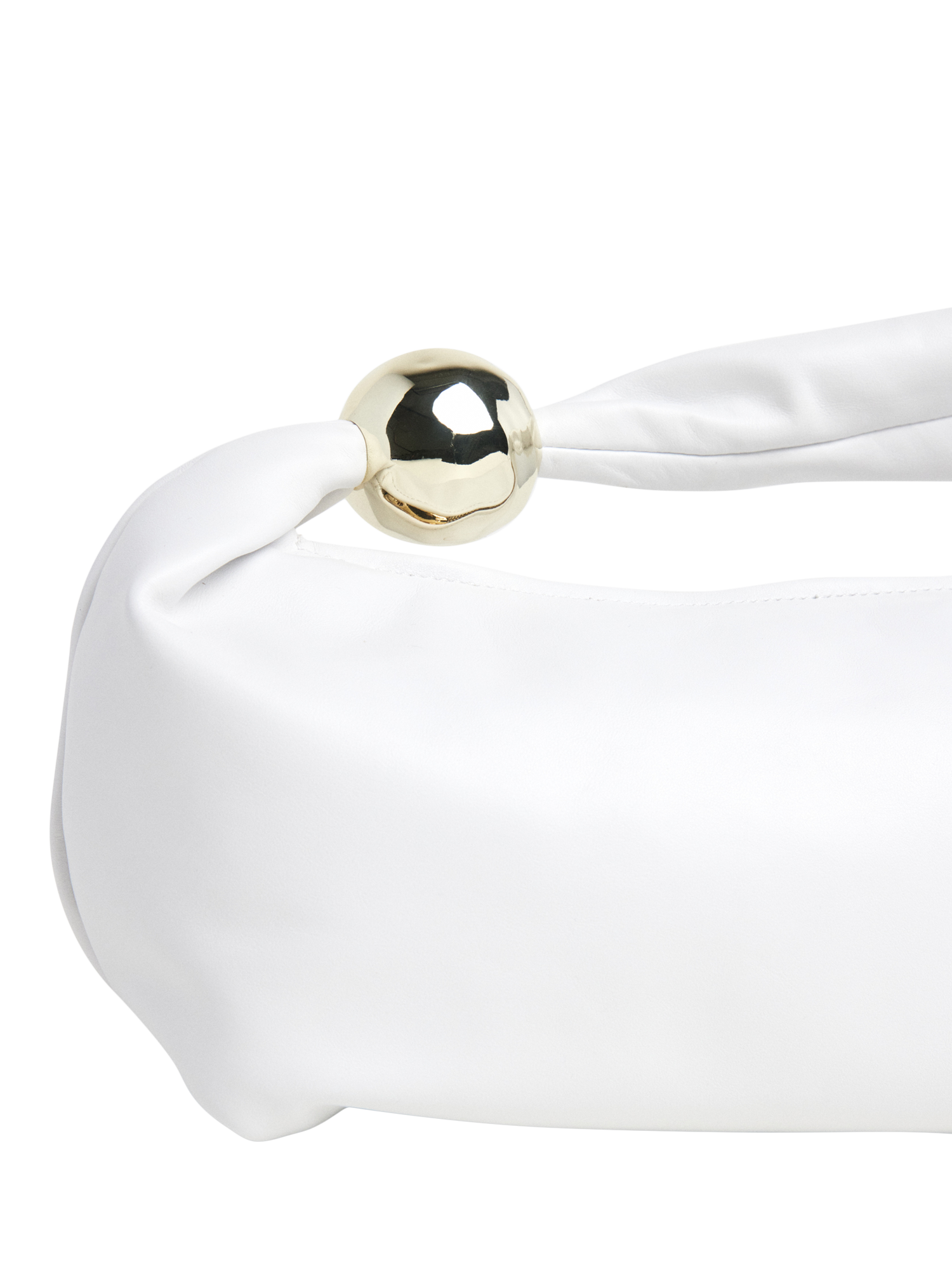 Product image 6 of 7, which shows Flattered Astrid Leather Deco Handle Grab Bag, White
