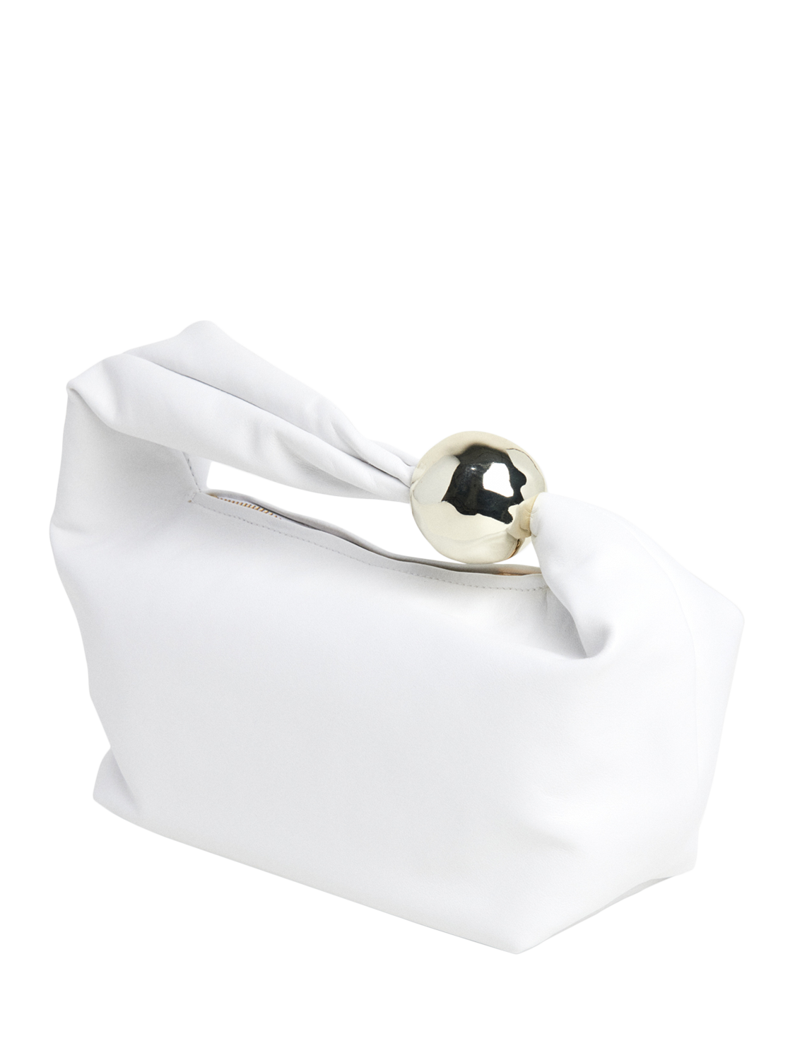 Product image 7 of 7, which shows Flattered Astrid Leather Deco Handle Grab Bag, White