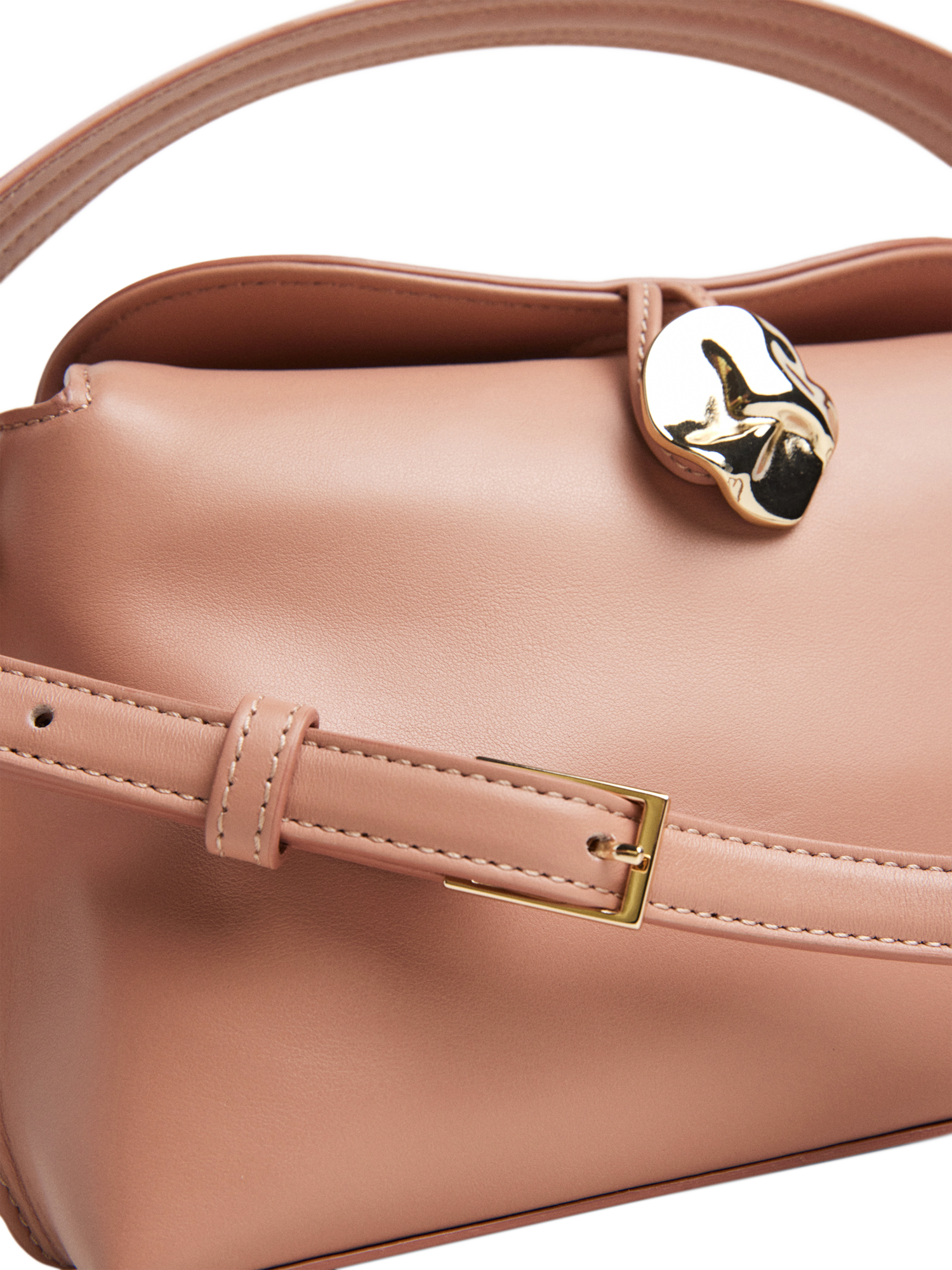 Product image 4 of 9, which shows Flattered Hanna Leather Cross Body Grab Bag, Blush Pink