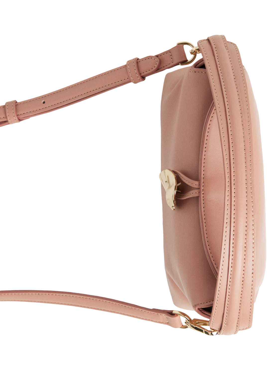 Product image 7 of 9, which shows Flattered Hanna Leather Cross Body Grab Bag, Blush Pink