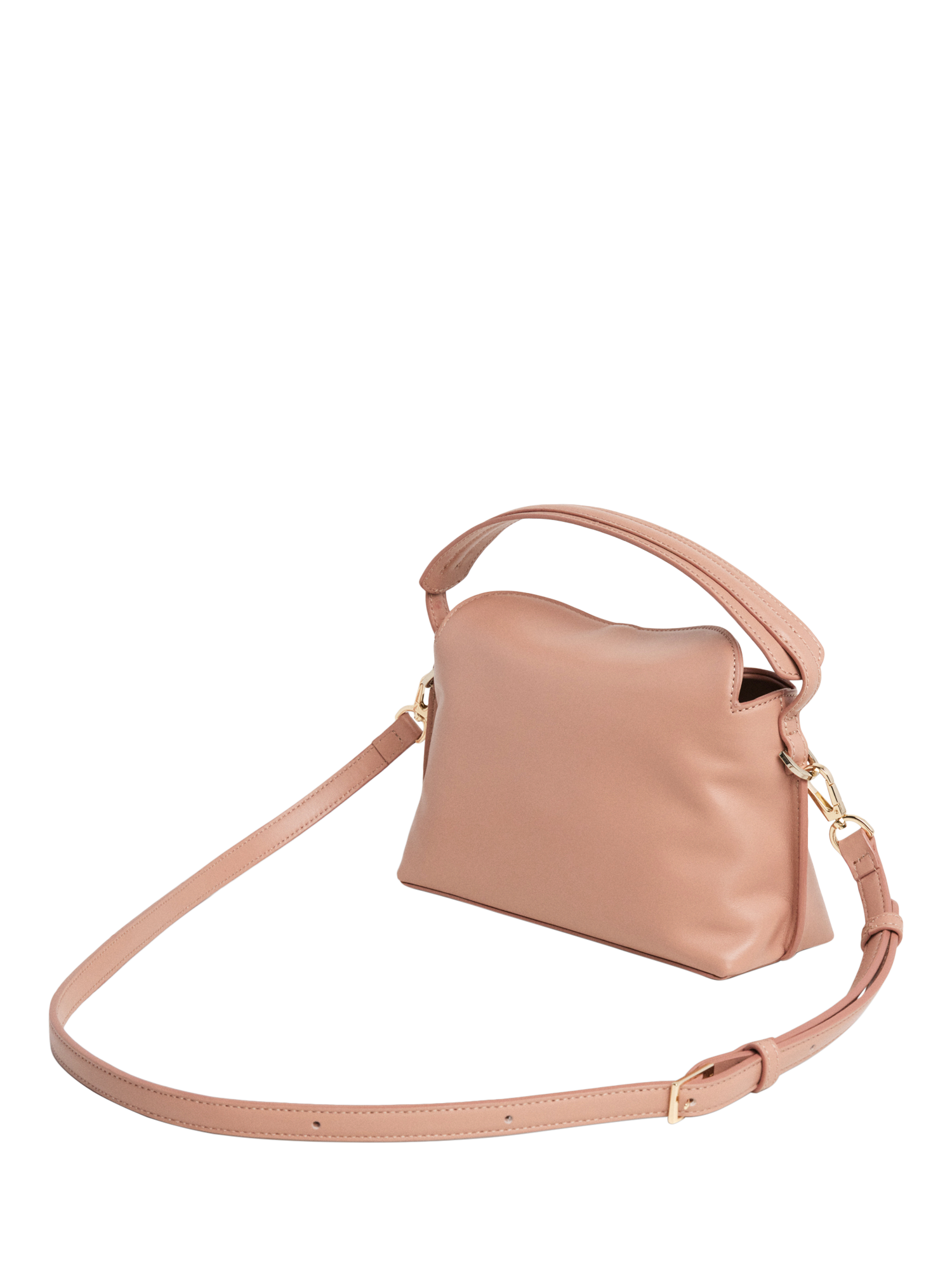 Product image 8 of 9, which shows Flattered Hanna Leather Cross Body Grab Bag, Blush Pink