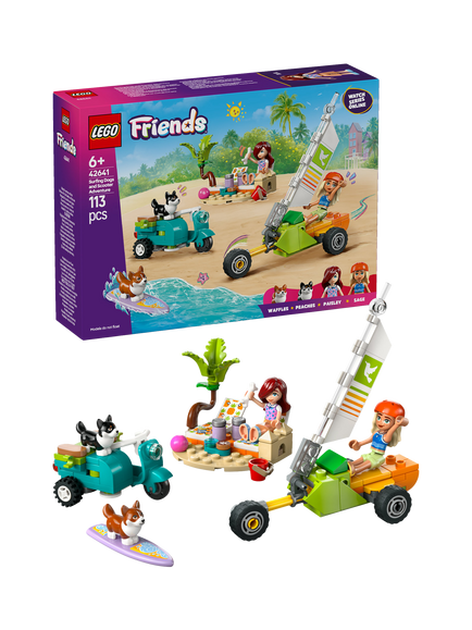 LEGO Friends 42641 Surfing Dogs and Scooter Adventure, Multi