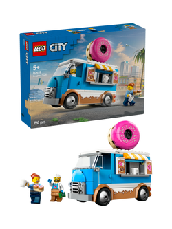 LEGO City Doughnut Truck Toy, Set with 2 Minifigures 60452, Multi
